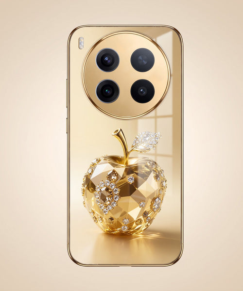 Vivo X300 Pro 5G Golden Apple Gold Electroplated Glass Phone Back Case