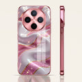 Vivo X200T 5G Pearl Marble Pink Electroplated Glass Phone Back Case
