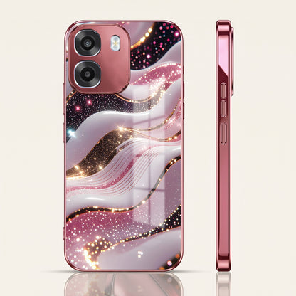 Oppo K14 5G Midnight Pearl Wave Pink Electroplated Glass Phone Back Case