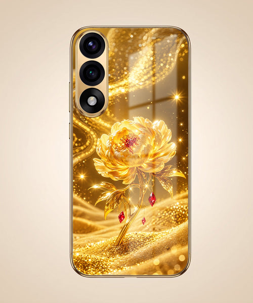 Oneplus Nord 5 5G Golden Rose Elegance Gold Electroplated Glass Phone Back Case