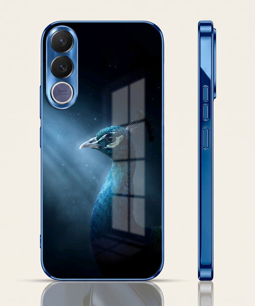 Vivo V70 FE 5G Royal Peacock Blue Electroplated Glass Phone Back Case