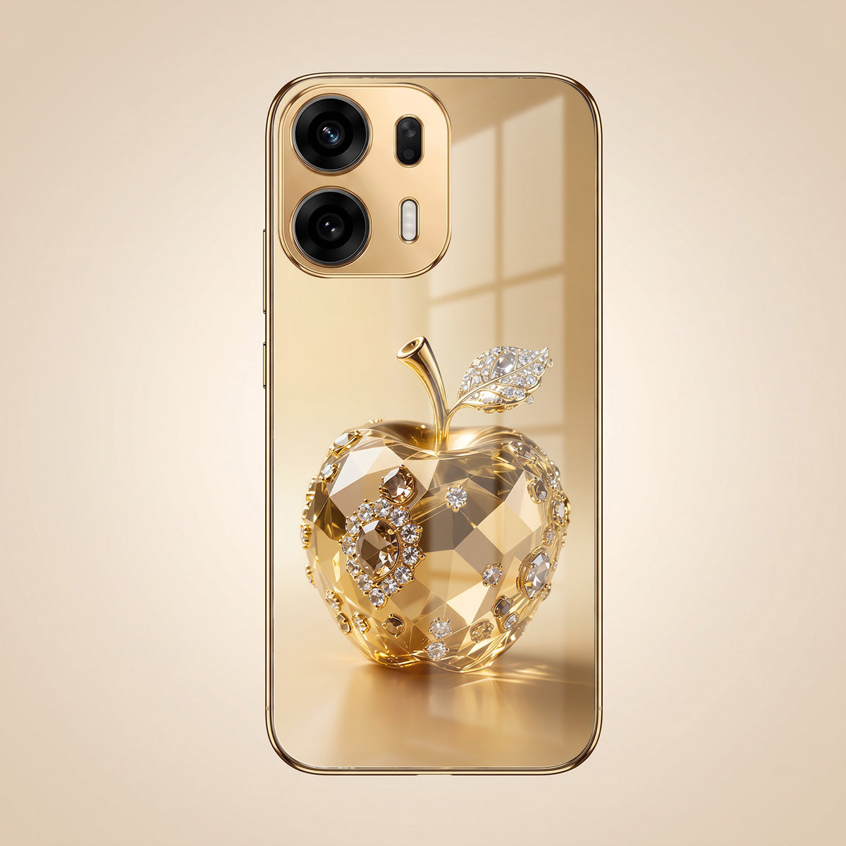 Oppo K14 Plus 5G Golden Apple Gold Electroplated Glass Phone Back Case