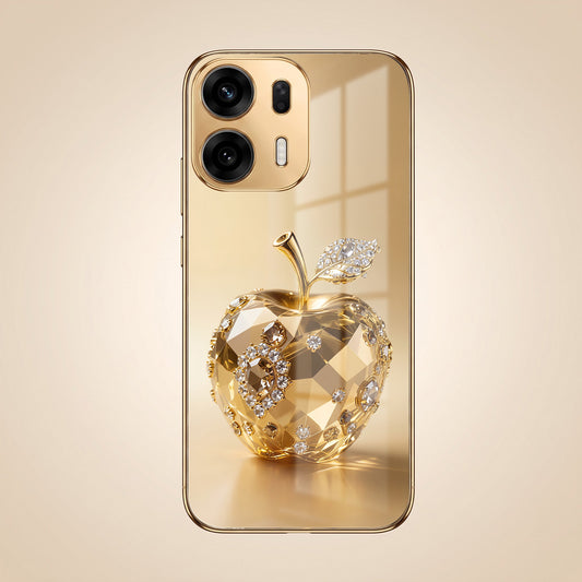 Oppo K14 Plus 5G Golden Apple Gold Electroplated Glass Phone Back Case