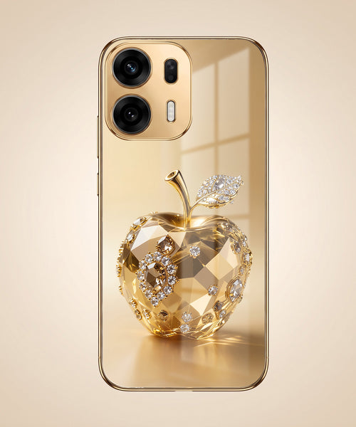 Oppo K14 Plus 5G Golden Apple Gold Electroplated Glass Phone Back Case