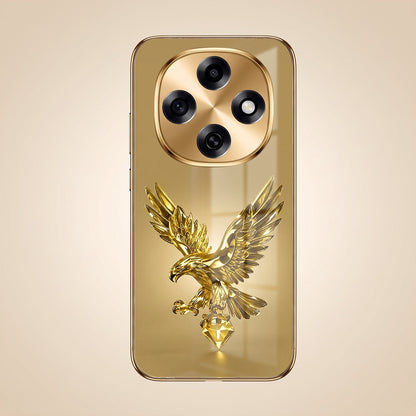 OPPO F31 Pro 5G Golden Eagle Gold Electroplated Glass Phone Back Case