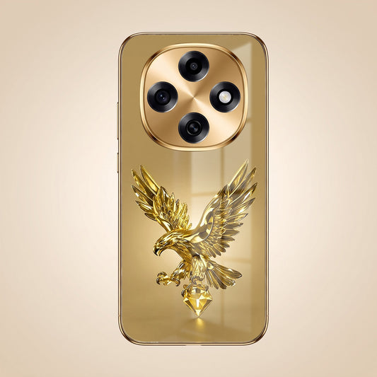 OPPO F31 Pro 5G Golden Eagle Gold Electroplated Glass Phone Back Case