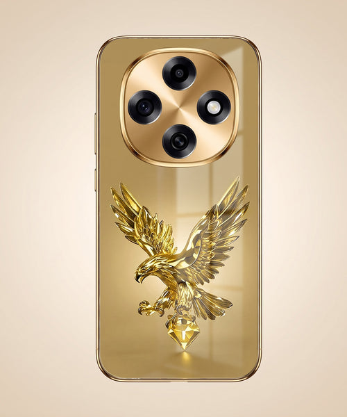 OPPO F31 Pro 5G Golden Eagle Gold Electroplated Glass Phone Back Case