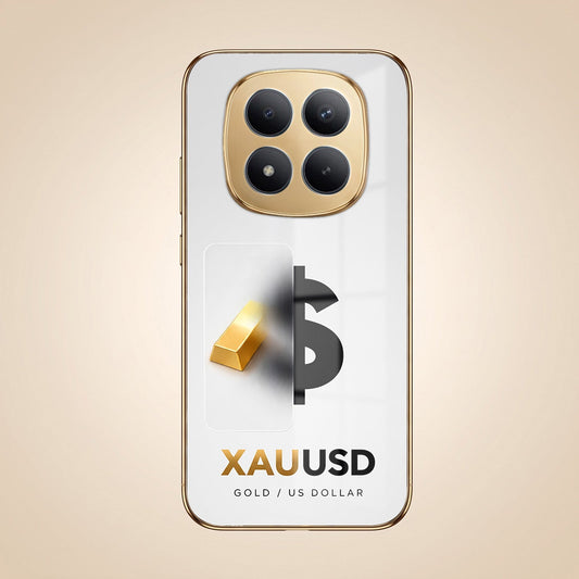 Redmi Note 15 SE 5G Luxury XAU/USD Gold Electroplated Glass Phone Back Case