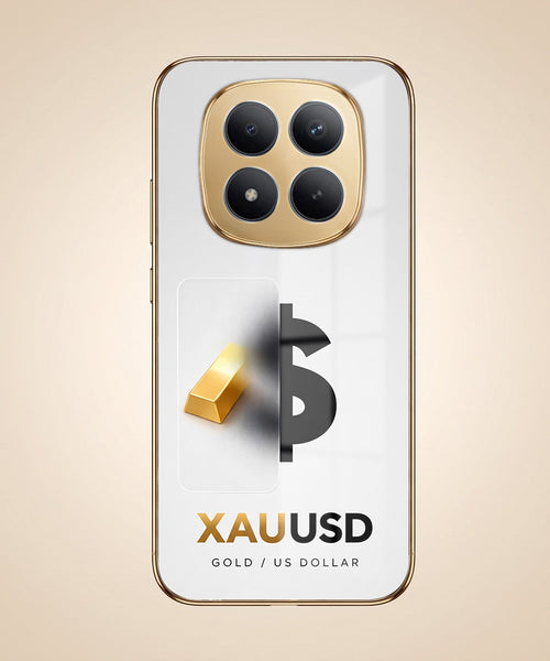 Redmi Note 15 SE 5G Luxury XAU/USD Gold Electroplated Glass Phone Back Case