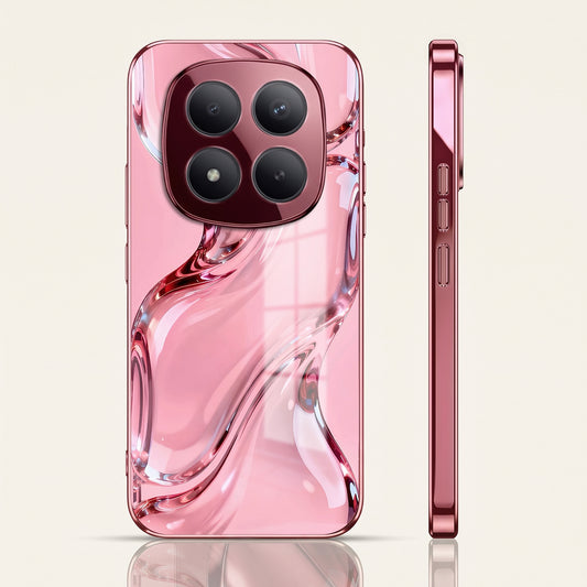 Redmi Note 15 Pro+ 5G Crystal Wave Energy Pink Electroplated Glass Phone Back Case