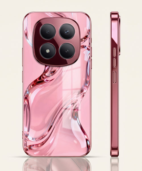 Redmi Note 15 Pro+ 5G Crystal Wave Energy Pink Electroplated Glass Phone Back Case