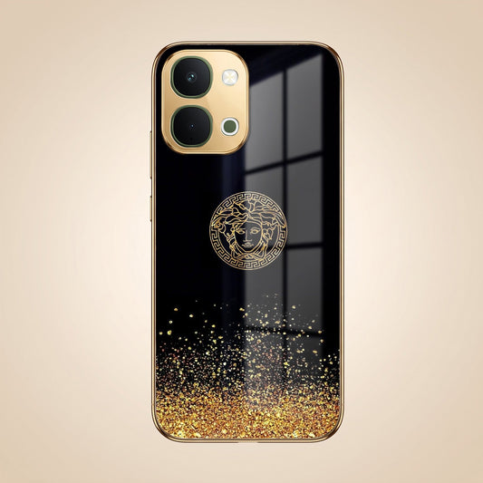 Vivo T5x 5G Medusa Head Gold Electroplated Glass Phone Back Case