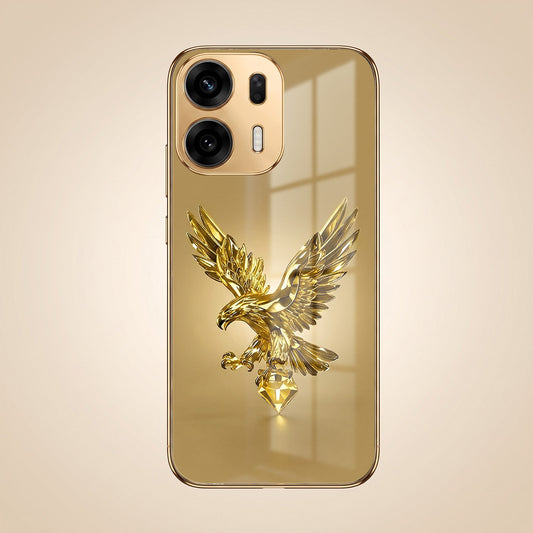 Oppo K14 Plus 5G Golden Eagle Gold Electroplated Glass Phone Back Case