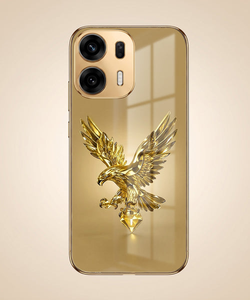 Oppo K14 Plus 5G Golden Eagle Gold Electroplated Glass Phone Back Case
