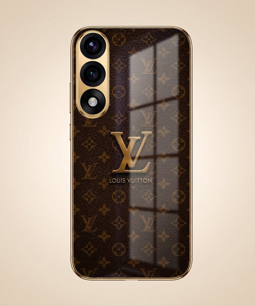 Oneplus Nord 5 5G LV Brown Monogram Gold Electroplated Glass Phone Back Case