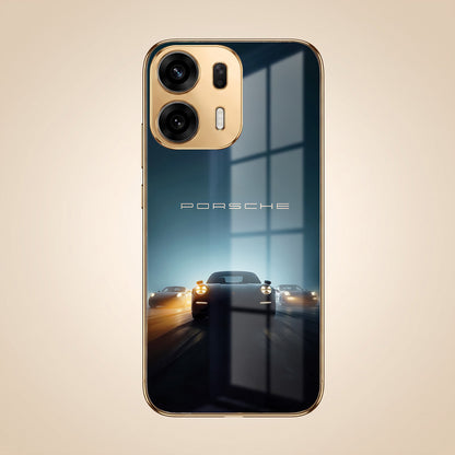Oppo K14 Plus 5G Porsche Luxury Gold Electroplated Glass Phone Back Case