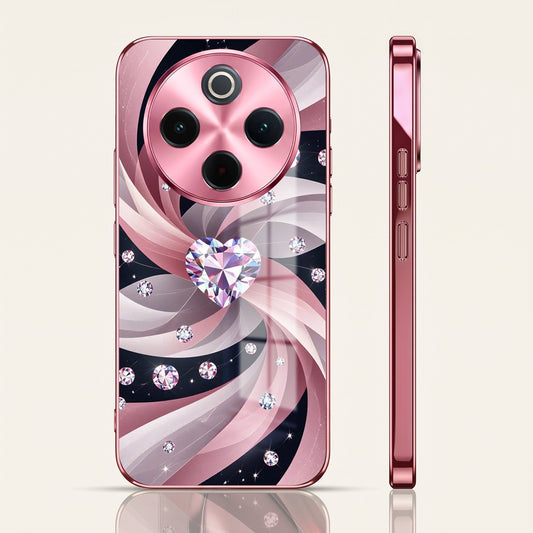 Vivo T4 5G Diamond Glam Pink Electroplated Glass Phone Back Case