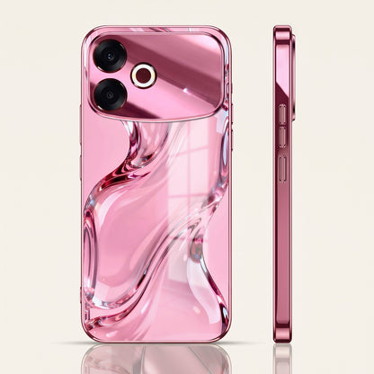 Oppo F33 Pro 5G Crystal Wave Energy Pink Electroplated Glass Phone Back Case