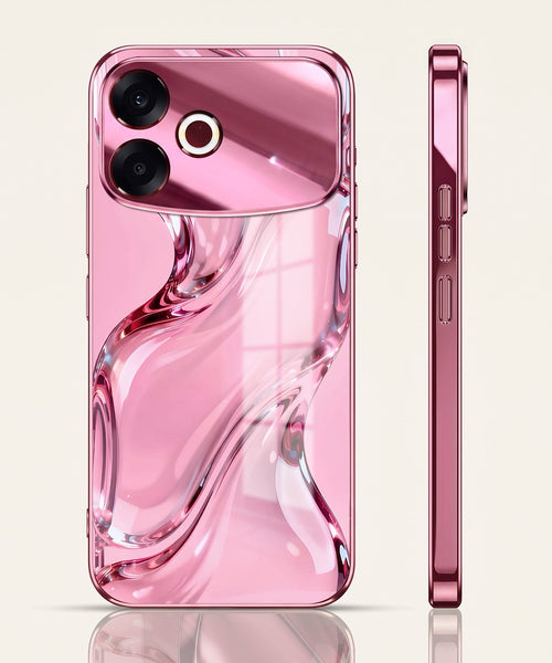 Oppo F33 Pro 5G Crystal Wave Energy Pink Electroplated Glass Phone Back Case