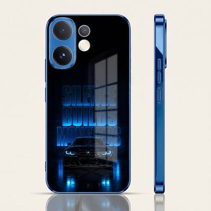 Vivo V60 5G Silence Build Monsters Blue Electroplated Glass Phone Back Case