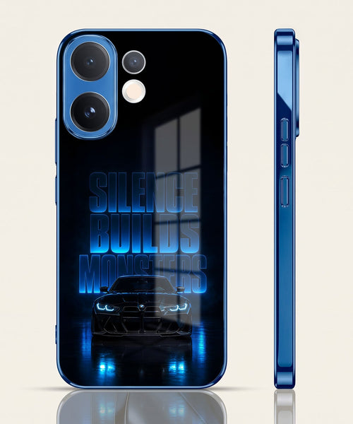 Vivo V60 5G Silence Build Monsters Blue Electroplated Glass Phone Back Case