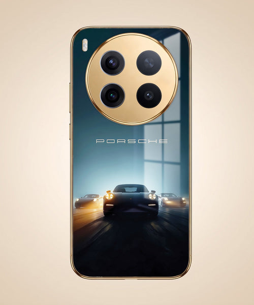 Vivo X300 Pro 5G Porsche Luxury Gold Electroplated Glass Phone Back Case