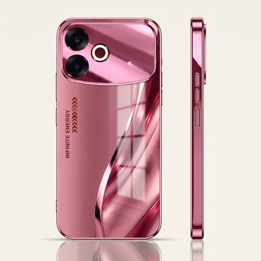 Oppo F33 Pro 5G Luxury Infinity Energy Pink Electroplated Glass Phone Back Case