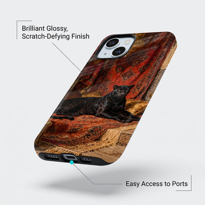 iPhone 15 5G Royal Black Panther Protective Case
