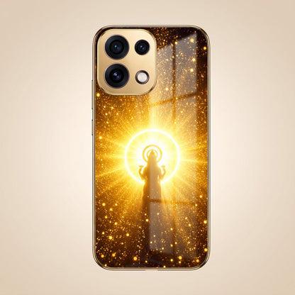 Oppo Reno 16C 5G Lakshmi Sacred Gold Electroplated Glass Phone Back Case