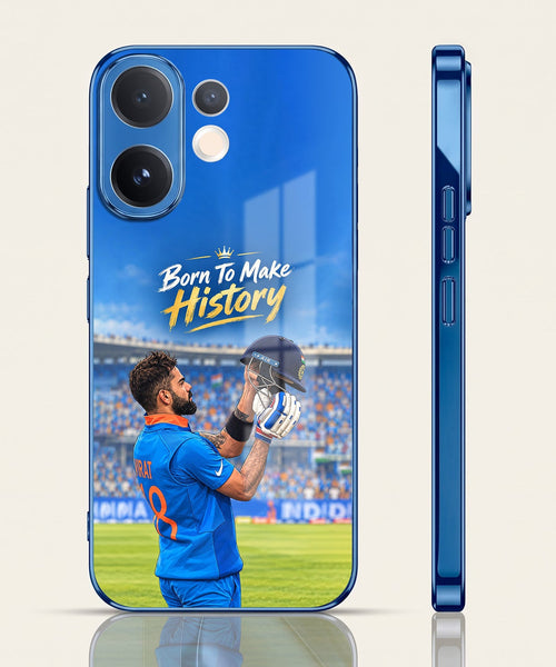 Vivo V60 5G Born TO Make History Blue Electroplated Glass Phone Back Case