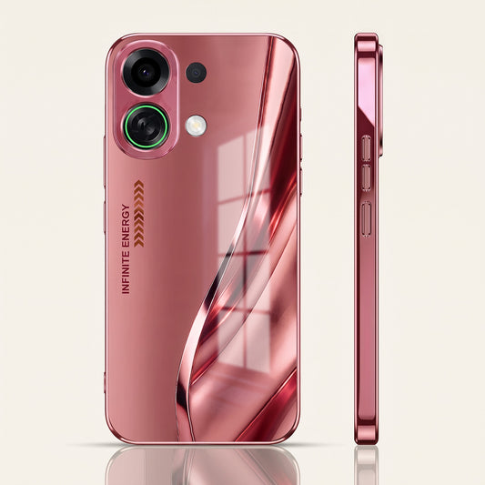Oppo K13 Turbo 5G Luxury Infinity Energy Pink Electroplated Glass Phone Back Case
