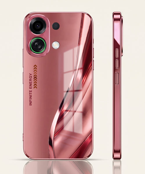 Oppo K13 Turbo 5G Luxury Infinity Energy Pink Electroplated Glass Phone Back Case