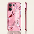Vivo V60 5G Crystal Wave Energy Pink Electroplated Glass Phone Back Case