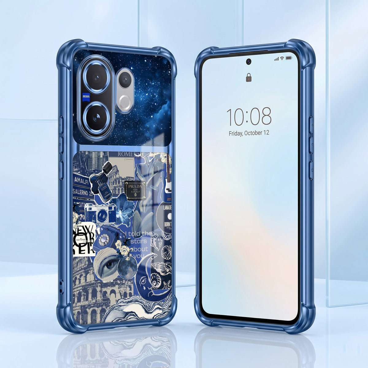 Vivo V60 5G Cosmic Vintage Dual-Tone Transparent Airbags Case