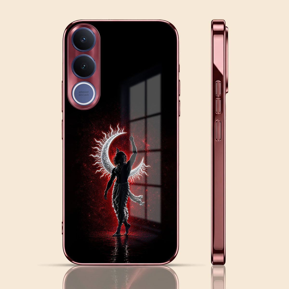 Vivo V70 FE 5G Crimson Divine Burgundy Electroplated Glass Back Case
