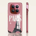 Redmi Note 15 Pro+ 5G Luxury Paris Tower Pink Electroplated Glass Phone Back Case