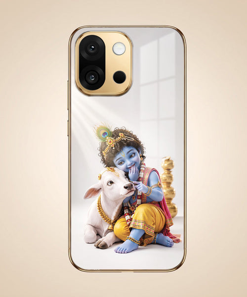 OnePlus 13s 5G Bal Krishna Blessings Gold Electroplated Glass Phone Back Case