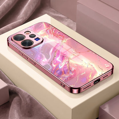 Vivo V70 5G Pearl Aurora Pink Electroplated Glass Phone Back Case
