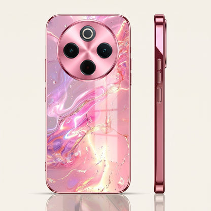 Vivo T4 5G Pearl Aurora Pink Electroplated Glass Phone Back Case