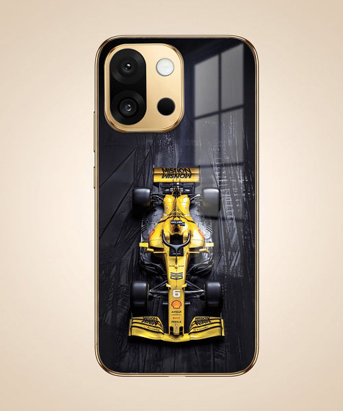 OnePlus 13s 5G F1 Racing Car Gold Electroplated Glass Phone Back Case