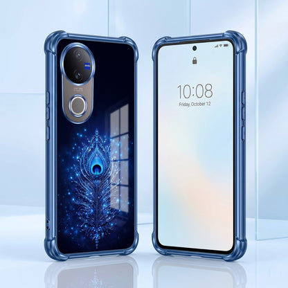 Vivo V50 5G Premium Peacock Feather Airbags Printed Back Case