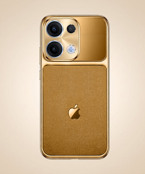 Oppo Reno 13 5G Royal Touch Apple Gold Electroplated Glass Phone Back Case
