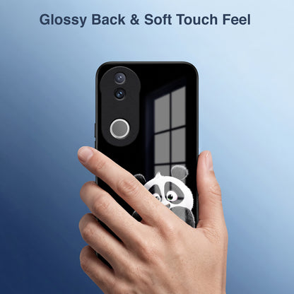 Vivo V50 5G Cute Panda Acrylic Glass Back Case