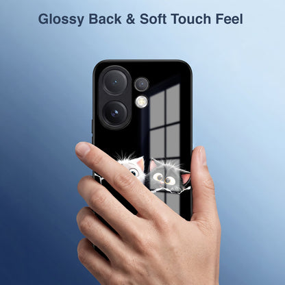 Vivo V60 5G Premium Acrylic Shockproof Glass Back Case (Cute Paws)