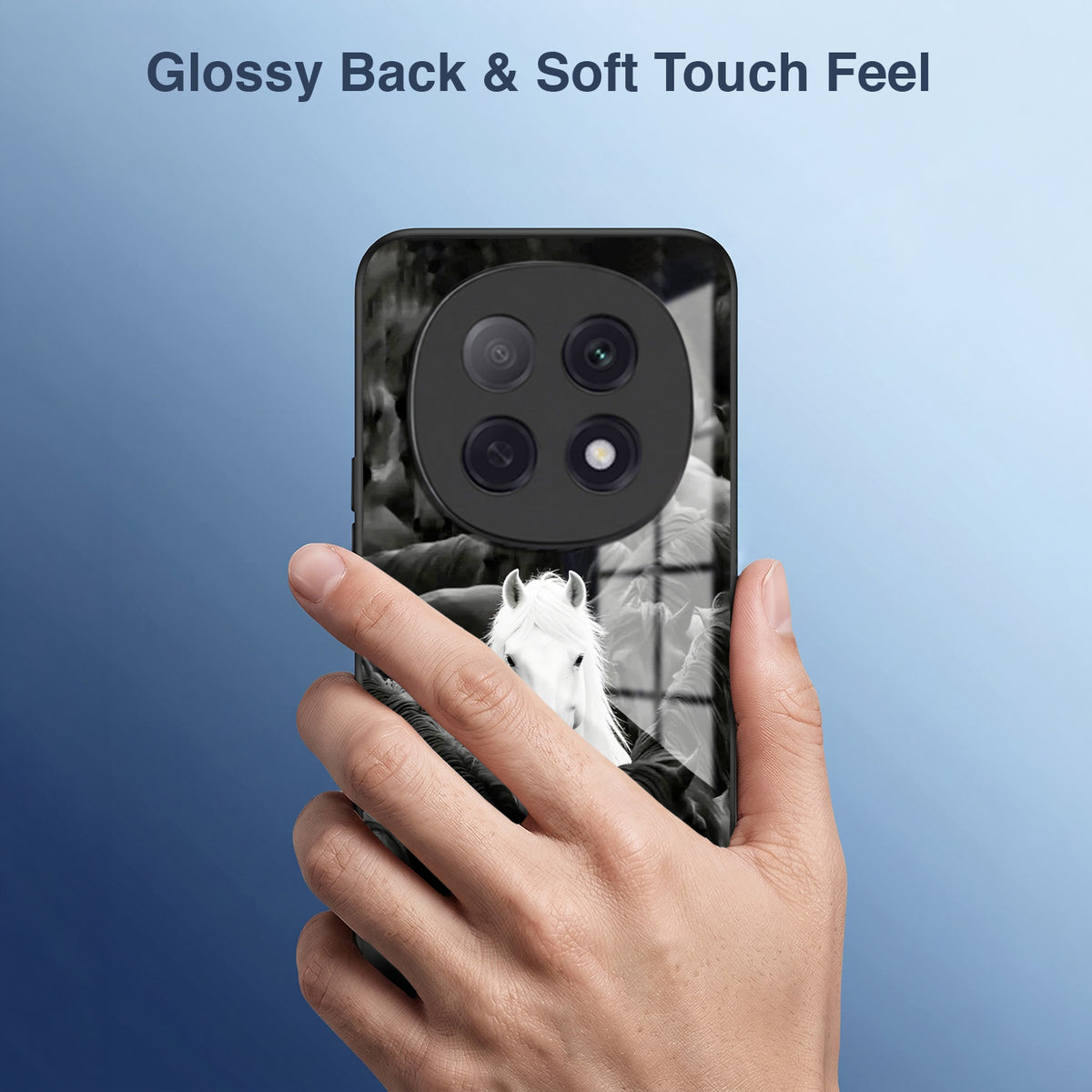 Oppo F29 Pro 5G Premium Acrylic Shockproof Glass Back Case (Mystic Stallion)
