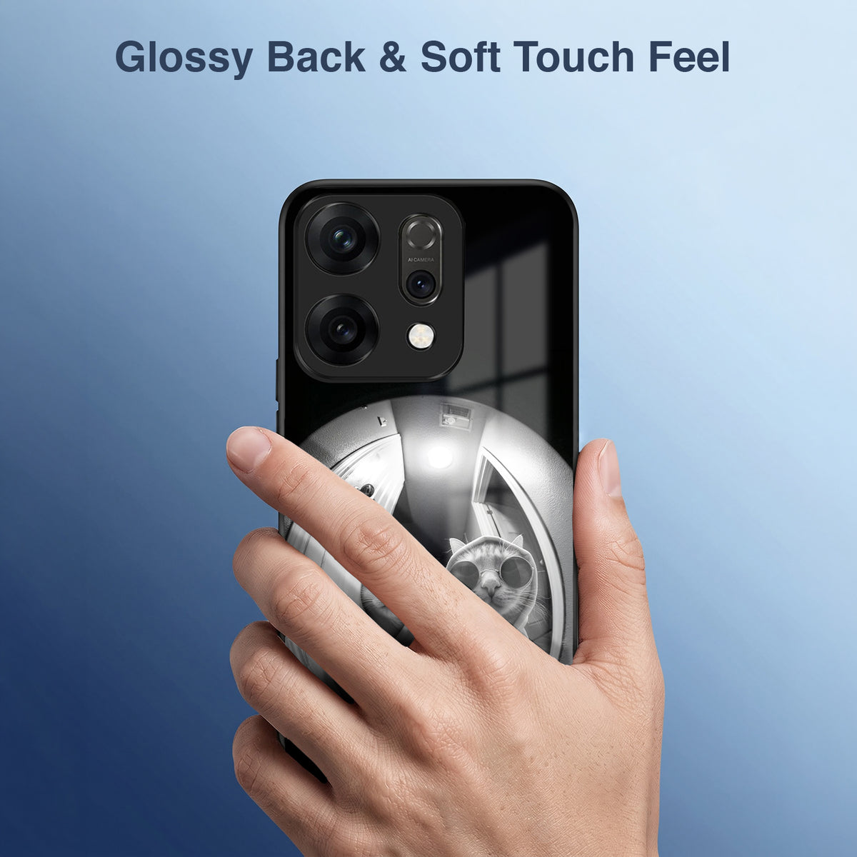 Oppo Reno 14 5G Premium Acrylic Shockproof Glass Back Case (Purrfect Duo)