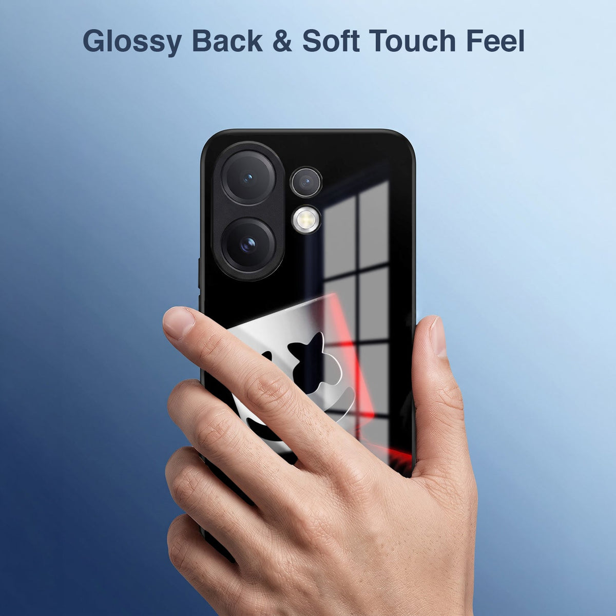 Vivo V60 5G Premium Acrylic Shockproof Glass Back Case (Mask Dark)