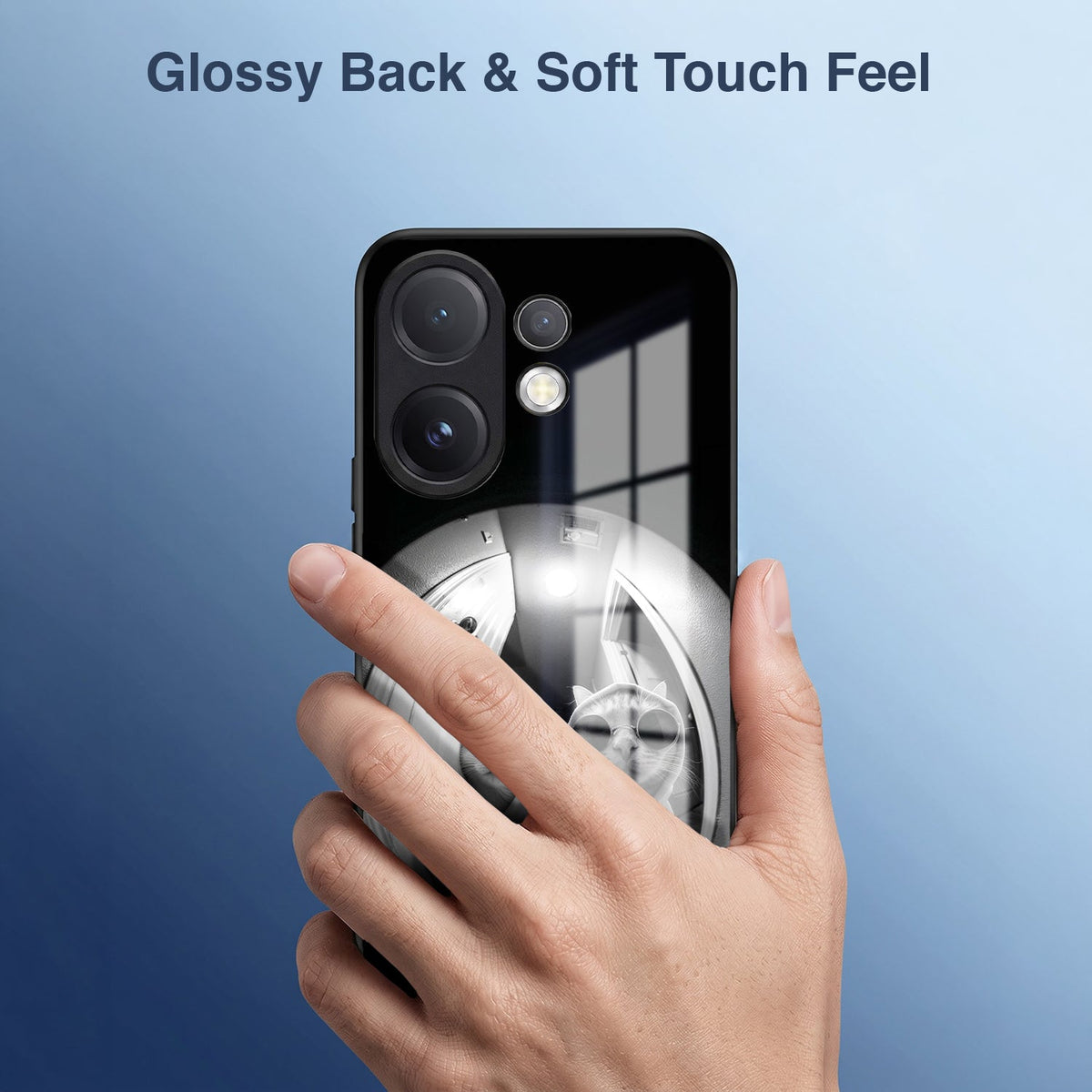 Vivo V60 5G Premium Acrylic Shockproof Glass Back Case (Purrfect Duo)