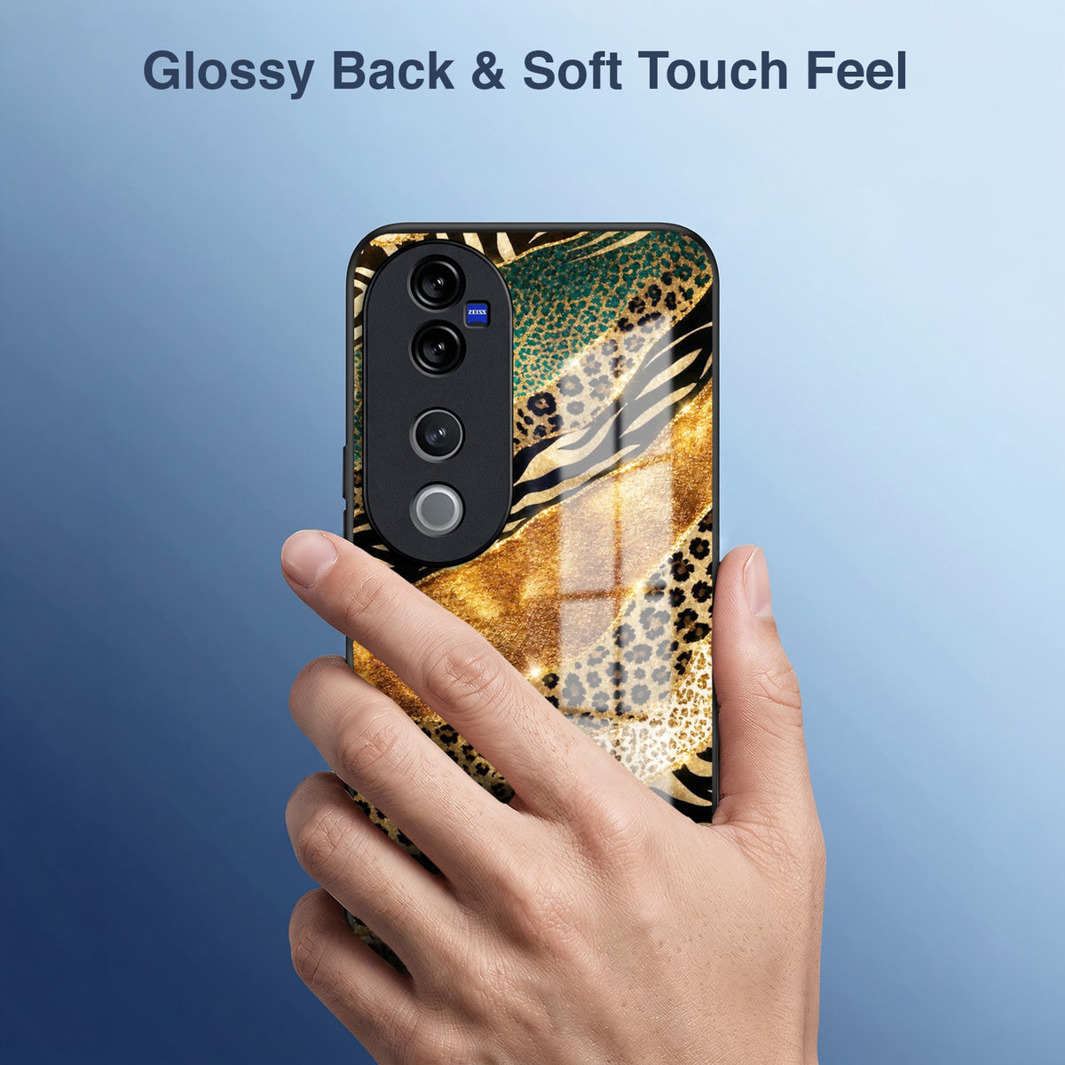 Vivo V40 Pro 5G Golden Leopard Acrylic Glass Back Case