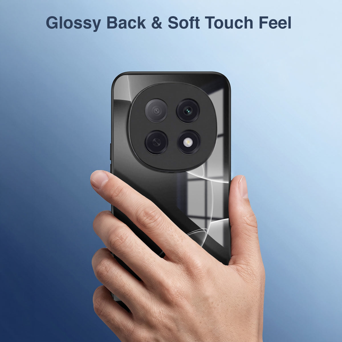 Oppo F29 Pro 5G Premium Acrylic Shockproof Glass Back Case (Black Wave)